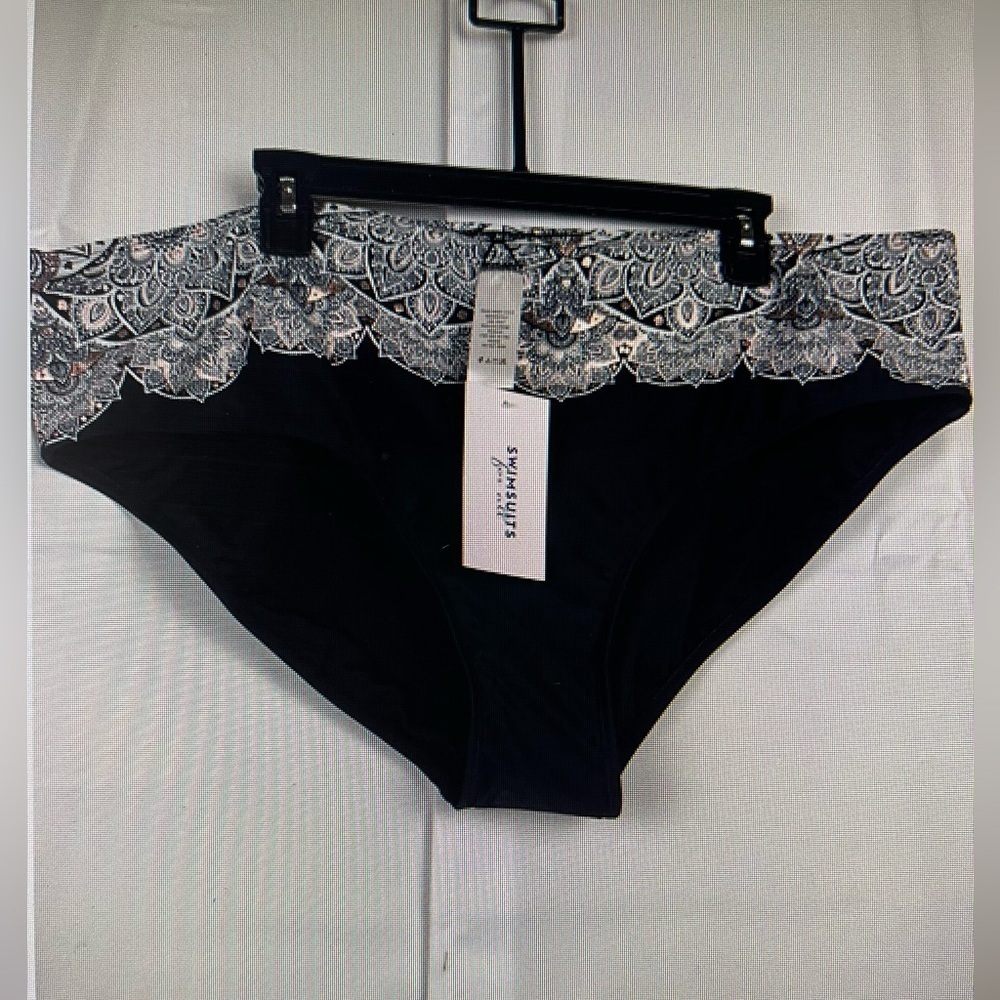 Swimsuits For All Womens Bikini Bottoms Navy Black Size 22 NWT